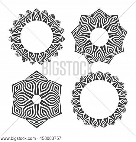 Decorative Elements For Design. Circle Geometric Patterns. Vector Art.