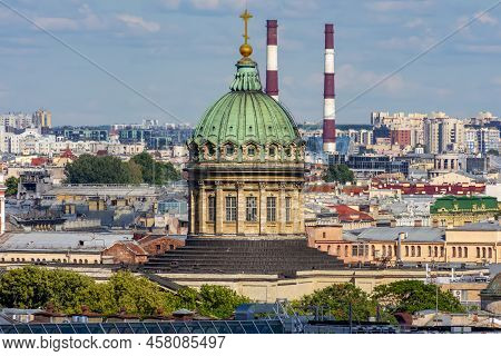 Dome Of Kazan (kazansky) Cathedral Seen From Top Of St. Isaac's Cathedral, Saint Petersburg, Russia
