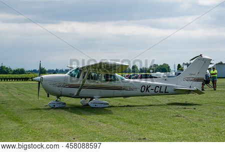 Breclav, Czech Republic - July 02, 2022 Aviation Day. Cessna 172 Sports Aircraft
