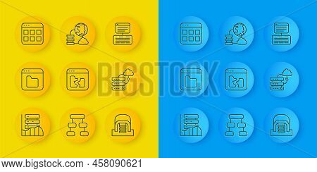 Set Line Server, Data, Web Hosting, Browser Files, Broken, Hangar With Servers, Network Cloud Connec