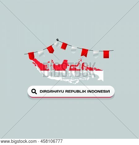 Dirgahayu Republik Indonesia Banner Template Concept For Print, Decoration, Element Design And Backg