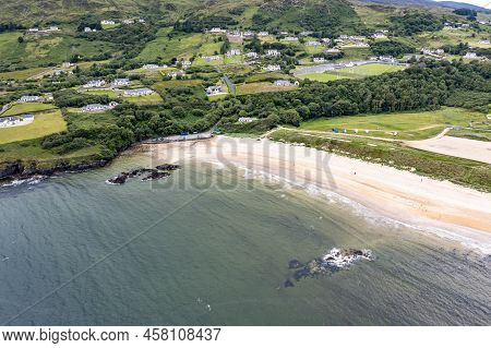 Aerial Of Fintra Beach By Killybegs, County Donegal, Ireland
