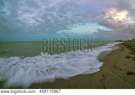 Early Morning Dramatic Sky Off The Gulf Coast Of Florida