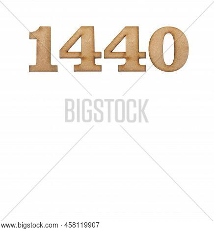 Number 1440 - Piece Of Wood Isolated On White Background