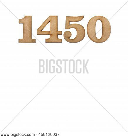 Number 1450 - Piece Of Wood Isolated On White Background