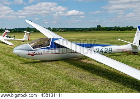 Breclav, Czech Republic - July 02, 2022 Aviation Day. Vt-16 Orlik Sprt Motorless Aircraft For Recrea