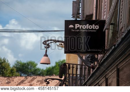 Koper, Slovenia - September 17, 2021: Selective Blur On A Profoto Logo On Their Retailer For Koper. 