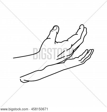 Hands Turned Up As If Asking. Vector