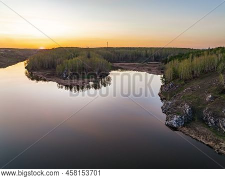 Confluence Of The Iset And Kamenka Rivers In The City Kamensk-uralskiy. Iset And Kamenka Rivers, Kam