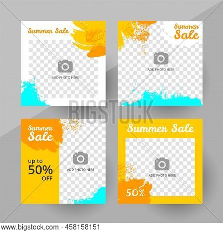 Social Media Summer Sale Template Design Layout