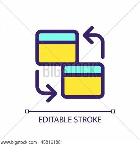Intra Bank Transfer Pixel Perfect Rgb Color Ui Icon. Credit And Payment Card. Simple Filled Line Ele