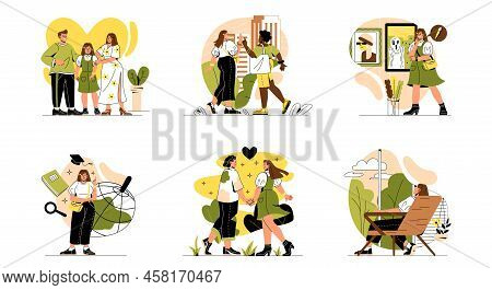 Basic Human Needs. Moral And Psychological Values In Life. Love, Friendship, Family, Entertainment, 