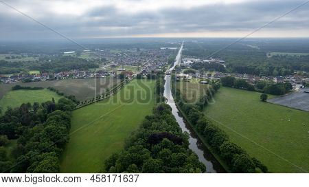 Rijkevorsel, Belgium, 14th Of April, 2022, Little Village Of Sint Jozef, On The Canal Dessel Schoten