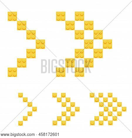 Yellow Arrows On A White Background From The Constructor