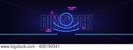 Neon Light Glow Effect. Elastic Material Line Icon. Resilience Or Flexibility Sign. Flexible Pressur