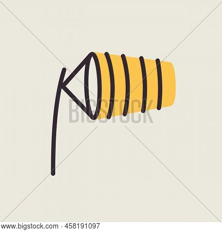 Windsocks Inflated By Wind At The Airport Runway Vector Icon. Meteorology Sign. Graph Symbol For Tra