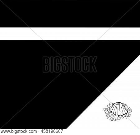 Background With Small Shell In The Corner. Vector