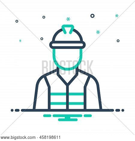 Mix Icon For Worker Laborer Shopman Roustabout Construction Helmet Professional Supervisor