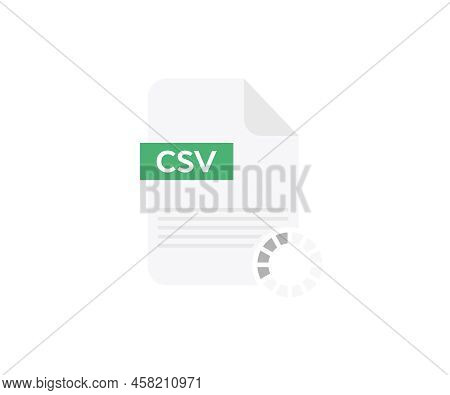 Csv File, Comma-separated Values Document Type Logo Design. Downoald File With Csv Label Vector Desi