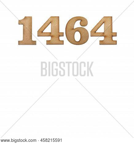 Number 1464 - Piece Of Wood Isolated On White Background