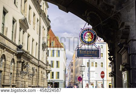 Dresden, Germany - June 28, 2022: View Through The Taschenbergpalais With The Paulaner Beer Garden O