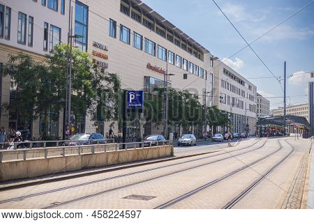 Dresden, Germany - June 28, 2022: View Of The Altmarkt Galerie, A Large Shopping Center On Dresden's