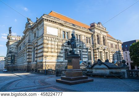 Dresden, Germany - June 28, 2022: The Albertinum At The Eastern End Of The Bruehlsche Terrasse In Dr