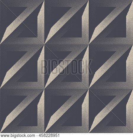 Contemporary Brutalism Strict Geometry Seamless Pattern Vector Abstract Background. Tilted Triangula