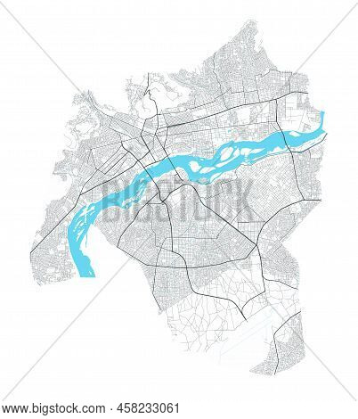 Bamako Vector Map. Detailed Map Of Bamako City Administrative Area. Cityscape Panorama. Royalty Free