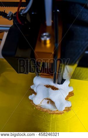 Printing Vertebrae On A 3d Printer. Artificial Body Parts Printed On A 3d Printer. New Era Of Medici