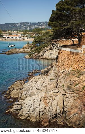 Beautiful Shore Of Mediterranean Sea. Cami De Ronda Track Of Costa Brava Catalonia Spain
