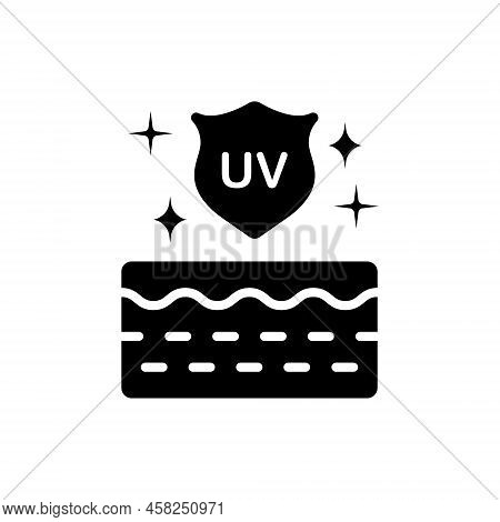 Sun Shield And Protection Skin Of Uv Rays Silhouette Icon. Skin Care And Spf Cream For Skin From Ult