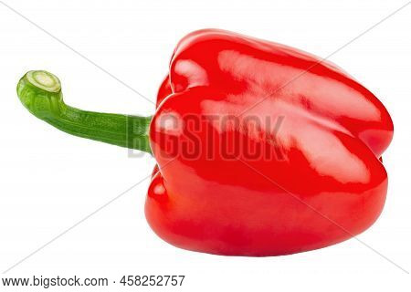 Paprika. Pepper Red. Bell Pepper Isolated On White Background. Sweet Red Peppers. Full Depth Of Fiel