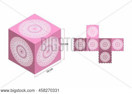 Mandala Detailed Box. Ethnic Decorative Elements. Box Laser Cut Template. Jewellery Box Digital Temp