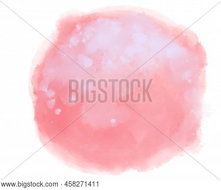 Watercolor Paint Circle Background With White Ink Spot Hilight Element