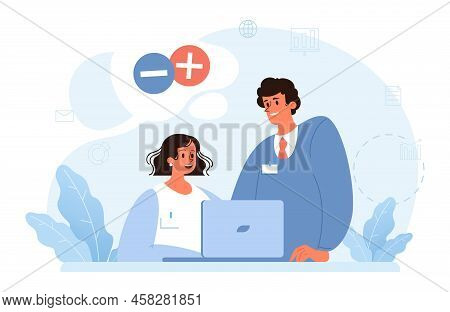 Comparison Concept. Pros And Cons With Two Choices. Risk And Benefits
