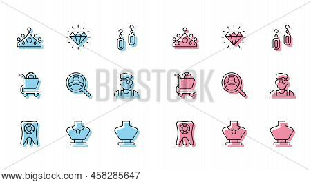 Set Line Tooth With Diamond, Necklace Mannequin, King Crown, Diamond Engagement Ring, Jeweler, Jewel