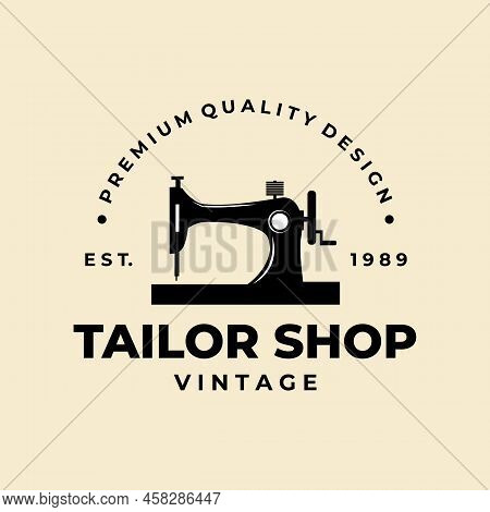 Tailor Vector Logo. Sewing Machine Logo Template
