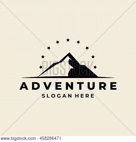 Adventure Mountain With Star Logo Vector Design Template