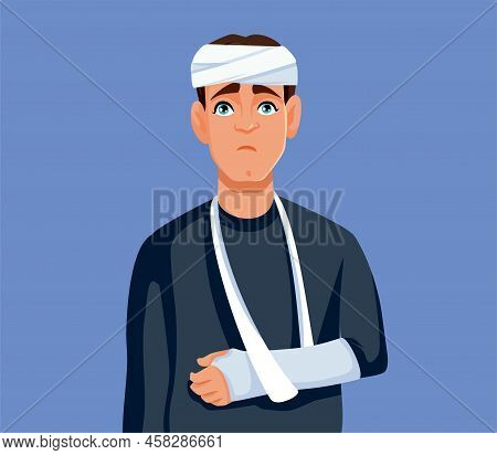 Man Suffering Injuries After An Accident Vector Illustration