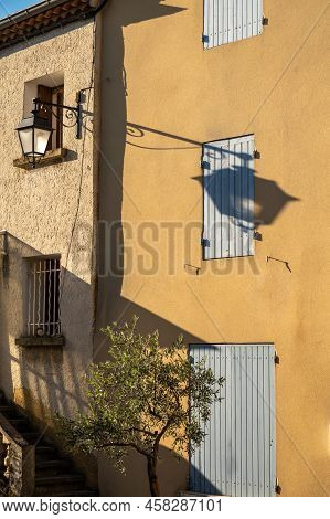 View On Medieval Buildings In Sunny Day, Vacation Destination Wine Making Village Chateauneuf-du-pap