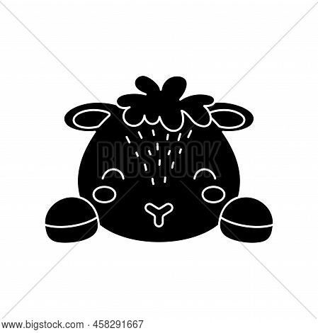 Cute Scandinavian Sheep Head. Animal Face For Kids T-shirts, Wear, Nursery Decoration, Greeting Card
