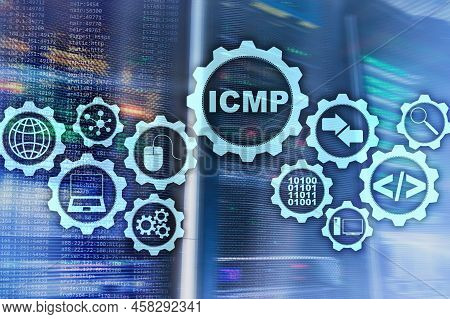 Icmp. Internet Control Message Protocol. Network Concept. Server Room On Background