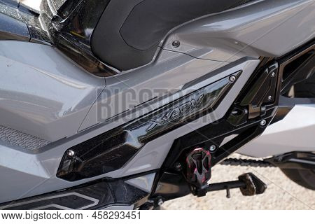 Bordeaux , Aquitaine  France - 07 14 2022 : Honda X Adv Logo Brand And Text Sign On Scooter Side Mot