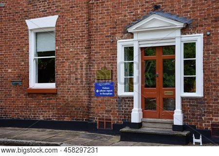 Chester, Uk: Jul 3, 2022: The Entrance Door To Maclean House Which Is Part Of The Queen's School.