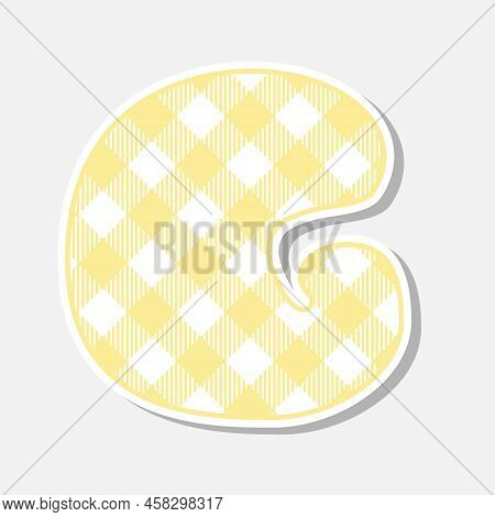 Patchwork Hand Drawn Textile Font. Cute Textile Font For Scrapbook Or Collage Design. Patchwork Alph