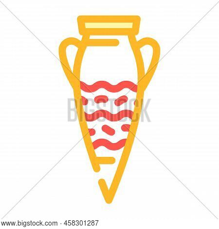 Earthenware Amphora Color Icon Vector. Earthenware Amphora Sign. Isolated Symbol Illustration