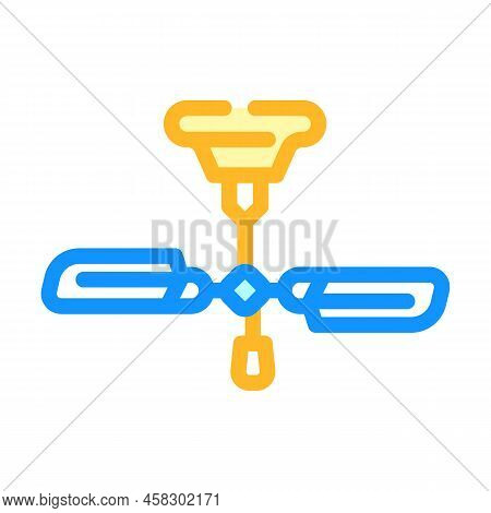Ceiling Elegant Fan Color Icon Vector. Ceiling Elegant Fan Sign. Isolated Symbol Illustration