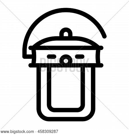 Backyard Outdoor Lamp Line Icon Vector. Backyard Outdoor Lamp Sign. Isolated Contour Symbol Black Il