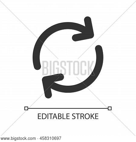 Synchronization Pixel Perfect Linear Ui Icon. Rotating Arrows. Sync Process. Dock With Device. Gui, 
